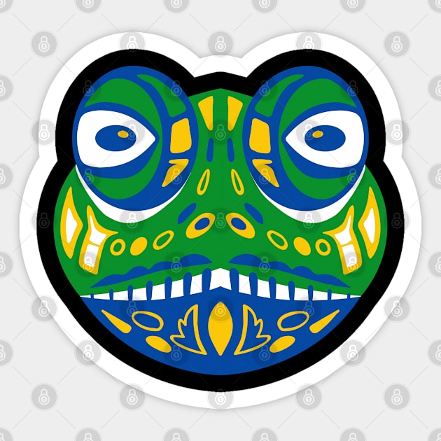 lizard iguana colourful funny head Sticker by pixspatter